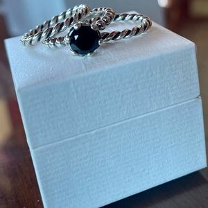 Authentic Pandora layered Rings Set